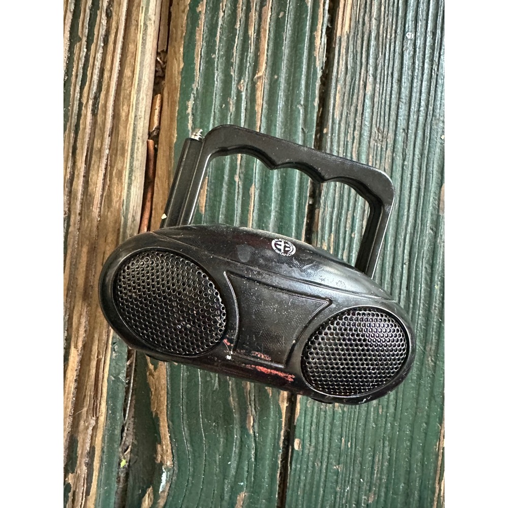 Vintage EB Brand Mini Boombox Portable Radio Black Prop Parts Repair A4305